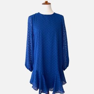 BCBGMaxazria Blue Long Sleeve Dress